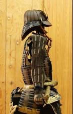 Japanese Samurai Armor Yoroi Edo Bakumatsu Era Wearable Menpo with Wooden Box