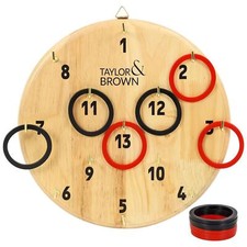 Hook Ring Toss Game Safe Wooden Board Play Hanger Hooks Indoor Outdoor Family