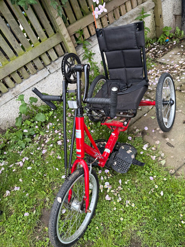 Red adult recumbent tricycle - adult,
