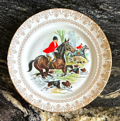 Porcelain hunting scene - porcelain,