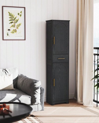 Black tall bathroom cabinet - tall,