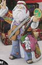 1960's Hippie Santa Claus Peace  Unpainted Ceramic Bisque 