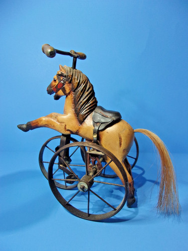 Vintage wooden horse tricycle - vintage,