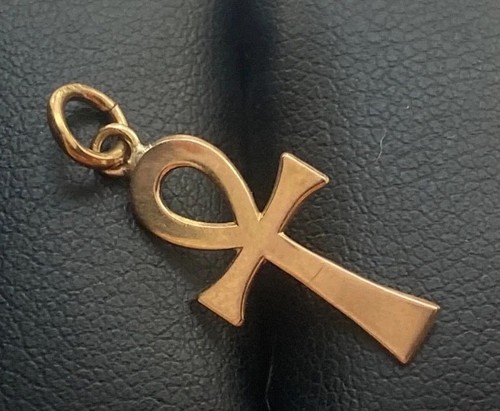 9ct gold ankh - gold, cross