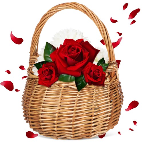Flower girl basket small - basket, woven