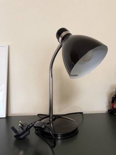 Argos black gooseneck desk - black,