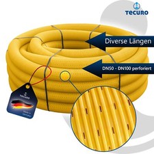 tecuro drainage pipe, flexible, corrugated and slotted, DN 50 60 80 100, PVC-U