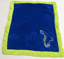 BLANKETS And BEYOND Dinosaur LOVEY Blue Green Dino Snuggly Security Blanket 16”