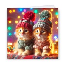 Cute Ginger Kittens Christmas Card - Cat