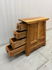 Antique Solid Wood Pyramid Chest Side Drawer 