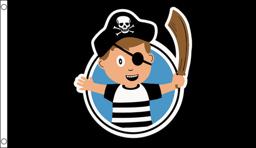 Pirate child boy large flag - pirate,