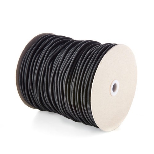 5mm black elastic bungee - black,