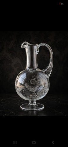 Victorian engraved claret - claret, jug