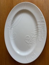 Wedgwood  Nature  White Bone China Design Oval Serving Platter  15.5" / 39.5cm