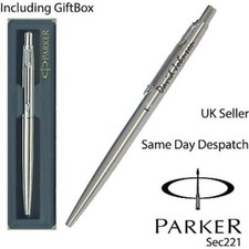 PERSONALISED ENGRAVED PARKER CLASSIC STAINLESS STEEL SILVER BALL POINT PEN -GIFT