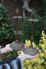 Pair of Large Antique Brass Candlesticks / Candle Holders ~ 30.5cm Tall