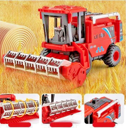 Red combine harvester - harvester, with