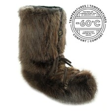 BRAND NEW NATURAL BROWN BEAVER FUR WINTER BOOTS BOOT MEN MAN