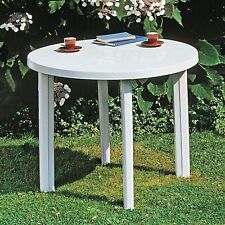 90cm Round Outdoor Bistro Drinks Table Plastic Garden Patio Dining Furniture