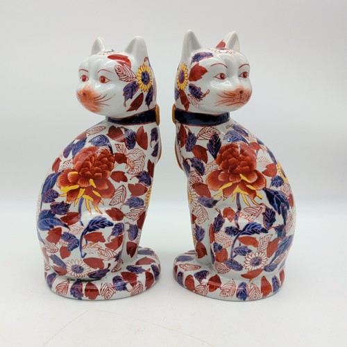 Chinese canton imari cat pair - chinese,