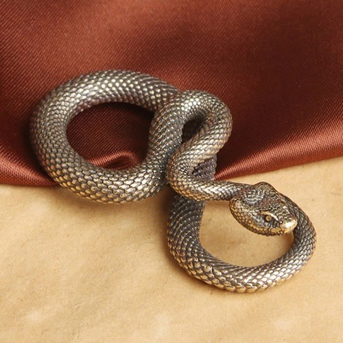 Vintage brass snake figurine - vintage,