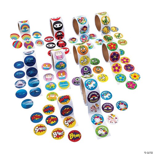 Kids party bag stickers - kids,