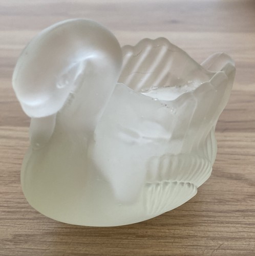 Glass swan candle - candle, vase