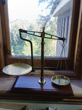 ANTIQUE BRASS & WOOD bush and