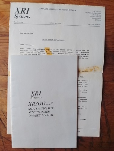 Xri systems xr300 smpte midi - systems,