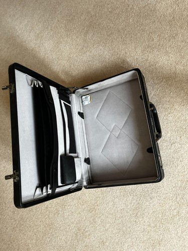 Black antler leather attache - antler,