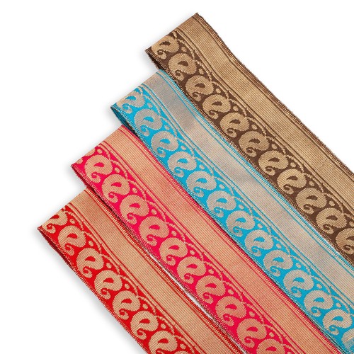 Paisley jacquard ribbon - paisley, trim