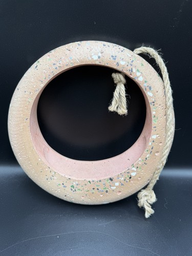 Pink circular hanging planter - pink,