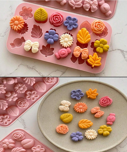 Flowers rose leaves - leaves, silicone