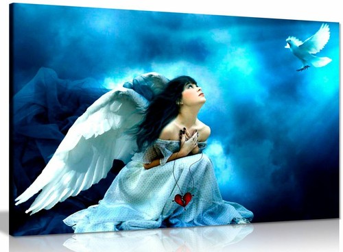 Angel white fantasy canvas - angel, in
