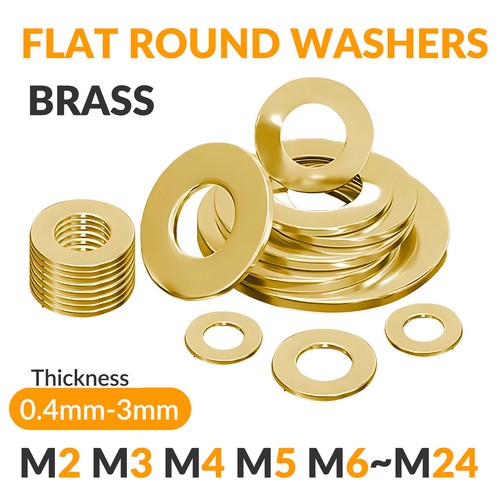 Brass washers flat round form - flat,
