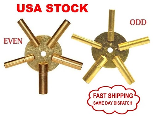 Universal brass clock key - brass, for