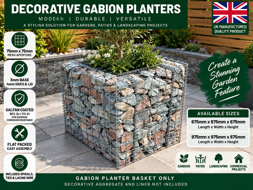 Decorative gabion planter - gabion,