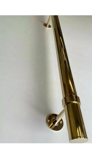 Polished brass foot rail - 2",