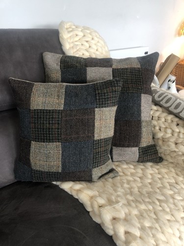 Harris tweed style cushion - tweed,