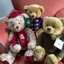 3 Harrods Christmas Bears Perfect (2 With Tags) 1999, 2000 and The 21st century