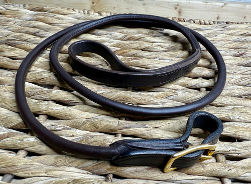 Rolled leather hand show - rolled, in-hand