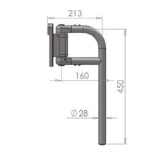 Bus Coach Mirror Arm Manual Length 450 x Throw 213 x Dia 28mm