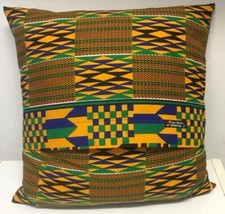 Envelope Style Cushion Cover In Kente Print