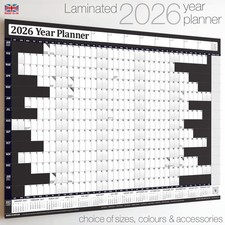 LAMINATED 2026 Wall Planner Calendar Wall Chart Calender ✔WIDEST RANGE ON EBAY
