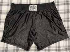 Everlast Boxing Trunks Men's XL Black Shimmer Elastic Waist Athletic Shorts