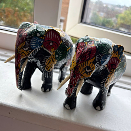 Pair hand painted - of, hand-painted