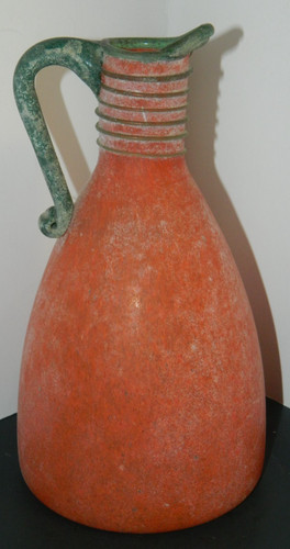 Vintage hand blown orange - blown,