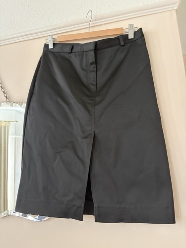 Oasis black satin pencil - satin, knee