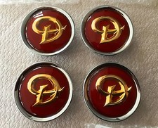 GENUINE JAGUAR DAIMLER ALLOY WHEEL CENTRE CAP BADGES NEW RUBY / GOLD MNA6249DB