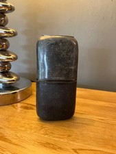 Vintage Glass And Leather Hip Flask